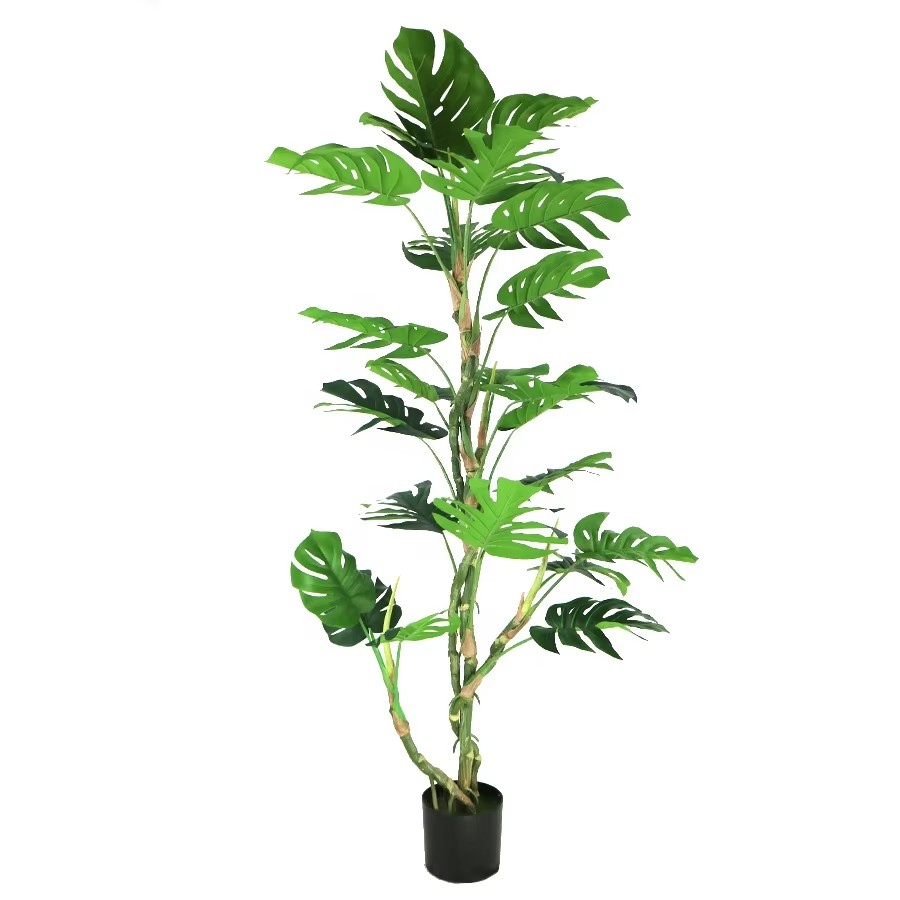 faux monstera for office decor