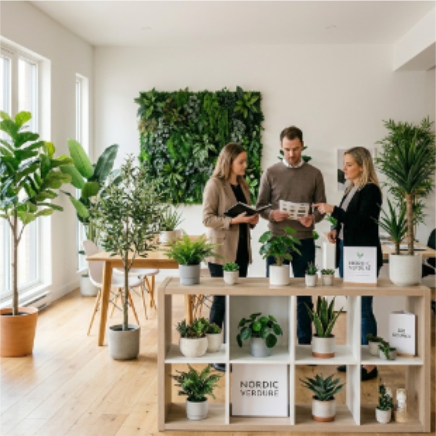 Cómo las plantas artificiales de estilo nórdico benefician a los compradores B2B y a los minoristas.