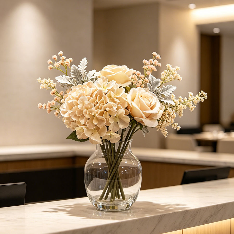 Las mejores combinaciones de colores de flores artificiales al por mayor para bodas y decoración comercial.
